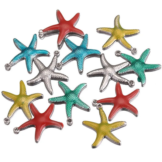 20 PCS/Package 12mm 20mm 304 Stainless Steel Starfish Pendant