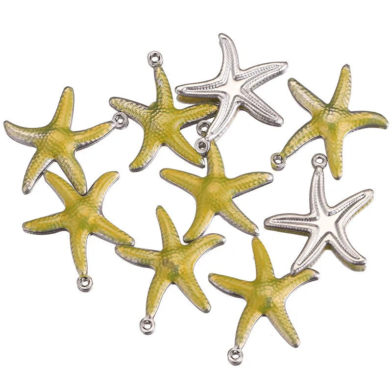 20 PCS/Package 12mm 20mm 304 Stainless Steel Starfish Pendant