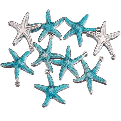 20 PCS/Package 12mm 20mm 304 Stainless Steel Starfish Pendant