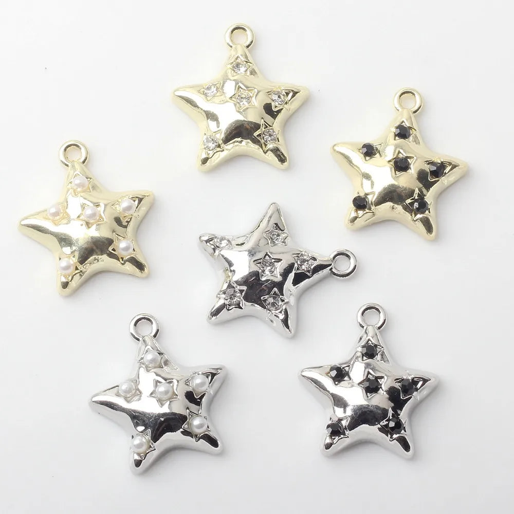 20 PCS/Package 16 * 18 Mm Alloy Artificial Pearls Star Pendant