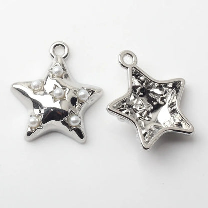 20 PCS/Package 16 * 18 Mm Alloy Artificial Pearls Star Pendant