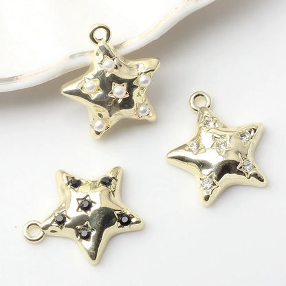 20 PCS/Package 16 * 18 Mm Alloy Artificial Pearls Star Pendant