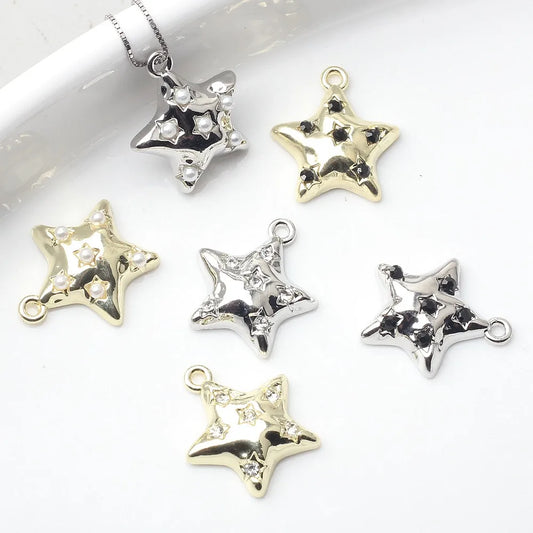 20 PCS/Package 16 * 18 Mm Alloy Artificial Pearls Star Pendant