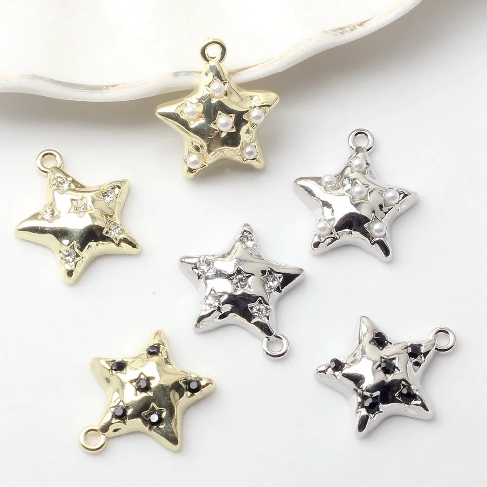 20 PCS/Package 16 * 18 Mm Alloy Artificial Pearls Star Pendant