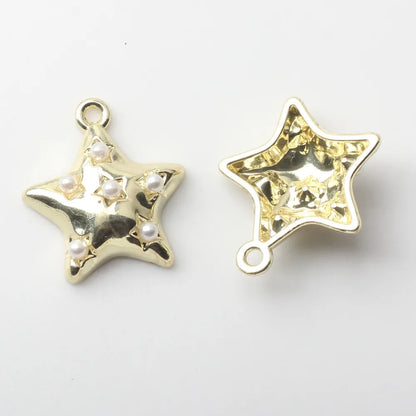 20 PCS/Package 16 * 18 Mm Alloy Artificial Pearls Star Pendant