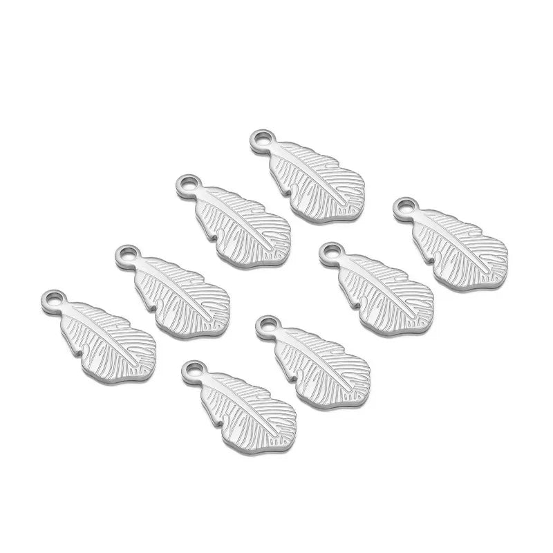 20 PCS/Package 6*19mm 7*13mm 9*18mm 304 Stainless Steel Palm Feather Wings Pendant