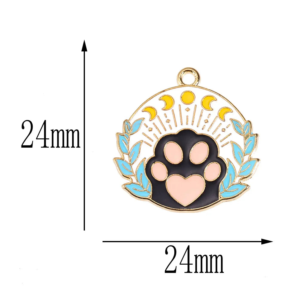 20 PCS/Package Alloy Paw Print Pendant