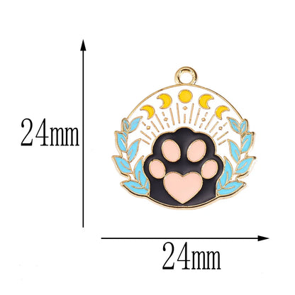 20 PCS/Package Alloy Paw Print Pendant