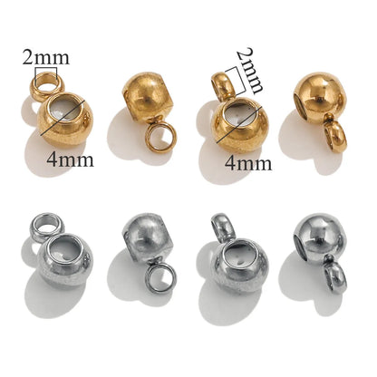 20 PCS/Package Diameter 4mm Hole 1~1.9mm Hole 2~2.9mm 304 Stainless Steel Solid Color Polished Spacer Bars Spacer Beads