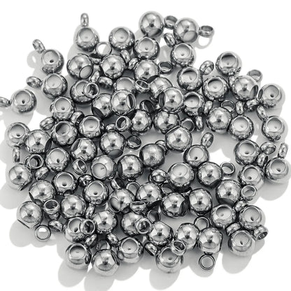 20 PCS/Package Diameter 4mm Hole 1~1.9mm Hole 2~2.9mm 304 Stainless Steel Solid Color Polished Spacer Bars Spacer Beads