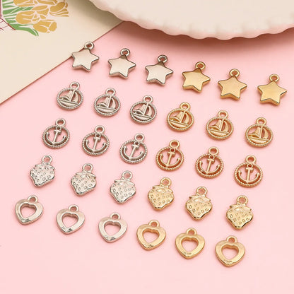 20 Pcs/Package Simple Style Star Heart Shape Shell Bbc Jewelry Accessories