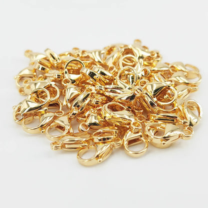 20 Pieces 1.35~2.5 304 Stainless Steel Gold Plated Solid Color Light Lobster Clasp