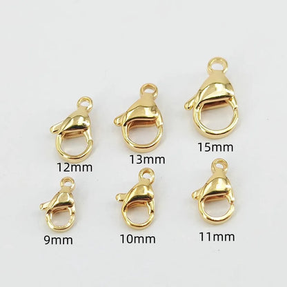 20 Pieces 1.35~2.5 304 Stainless Steel Gold Plated Solid Color Light Lobster Clasp