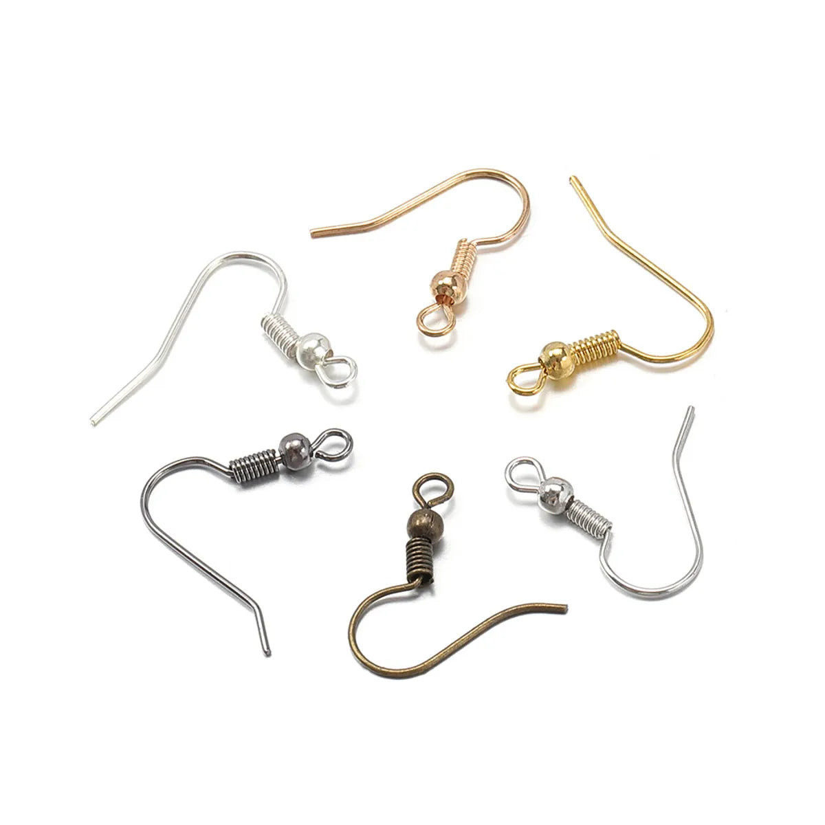 200 20 * 20mm Metal Solid Color Polished Hook Earring Findings