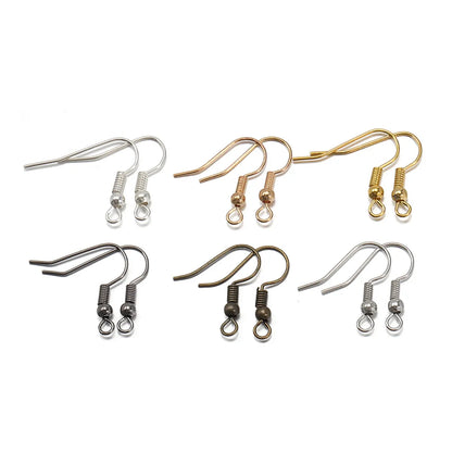 200 20 * 20mm Metal Solid Color Polished Hook Earring Findings