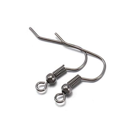 200 20 * 20mm Metal Solid Color Polished Hook Earring Findings