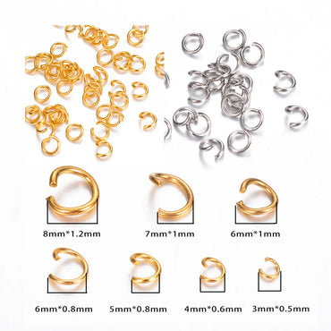 200 Pieces Per Pack 304 Stainless Steel Solid Color Jump Ring