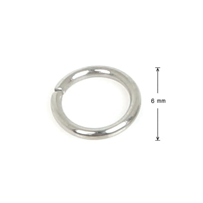 200 Pieces Per Pack Diameter 10mm Diameter 4mm 304 Stainless Steel Round Open Jump Rings