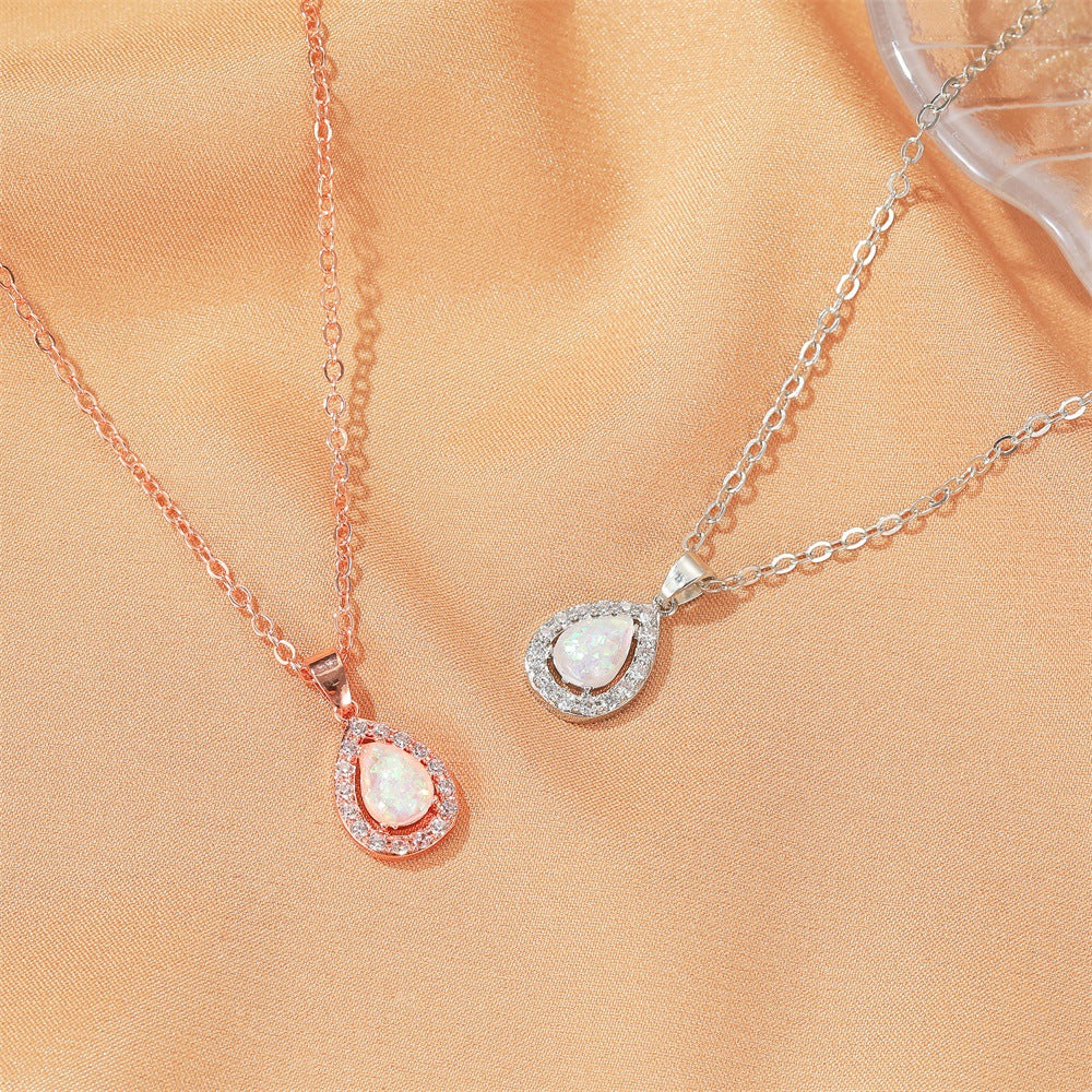 New Creative  Drop Pendant  Crystal Sweet Opal Necklace  Wholesale