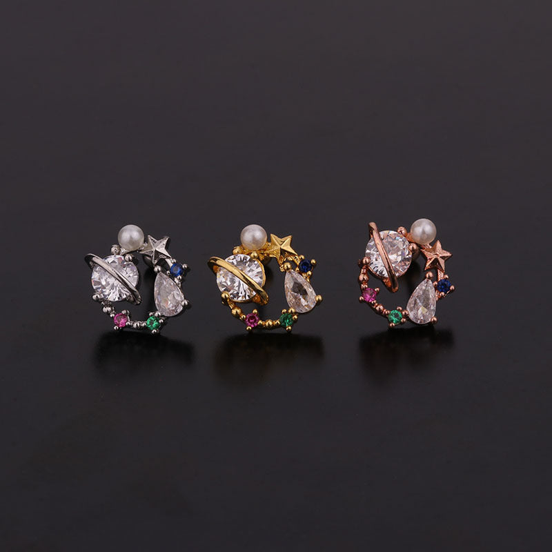 New  Creative Fashion Color Zircon Earrings