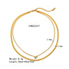 Wholesale Jewelry IG Style Simple Style Round 201 Stainless Steel 304 Stainless Steel Zircon 18K Gold Plated Layered Inlay Double Layer Necklaces