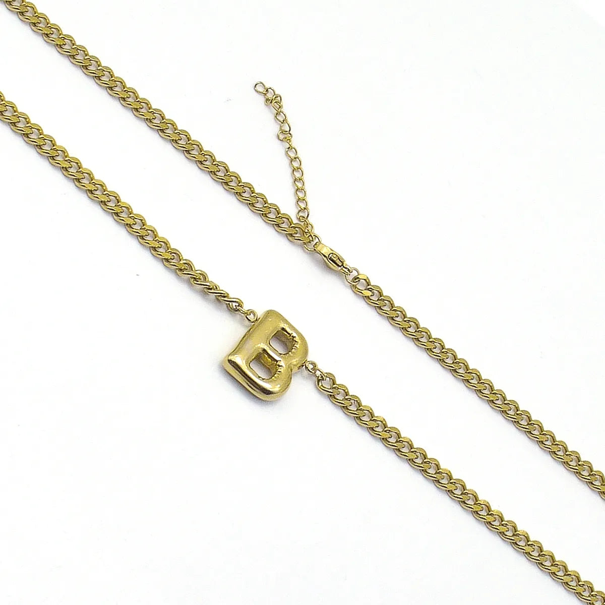 201 Stainless Steel 304 Stainless Steel 18K Gold Plated Simple Style Letter Pendant Necklace