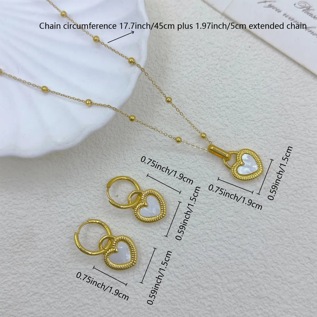 201 Stainless Steel 304 Stainless Steel 18K Gold Plated Simple Style Plating Inlay Heart Shape Rhinestones Jewelry Set