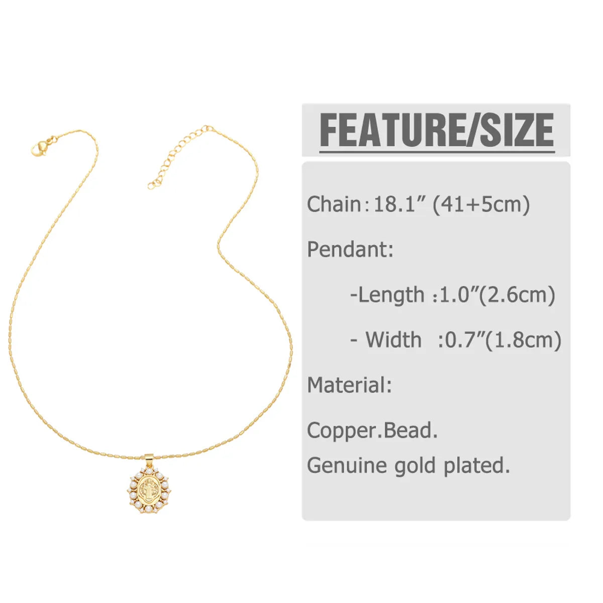 201 Stainless Steel Copper 18K Gold Plated Vintage Style Modern Style Simple Style Plating Inlay Portrait Heart Shape Zircon Pendant Necklace