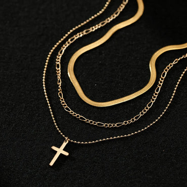 201 Stainless Steel Copper Cross Necklace