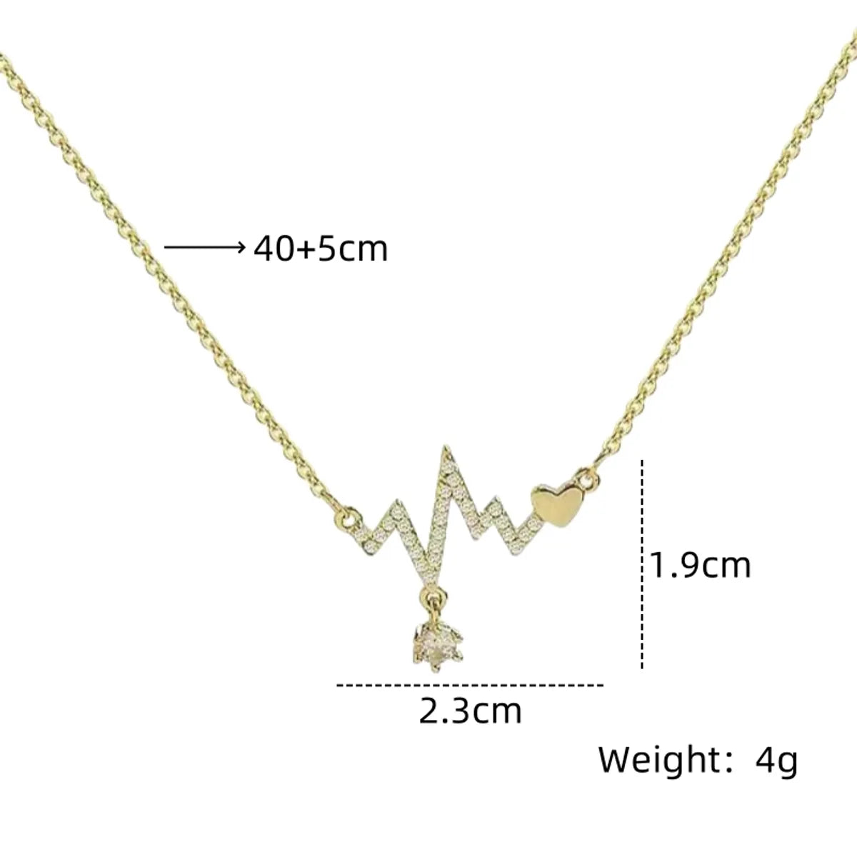 201 Stainless Steel Copper White Gold Plated Gold Plated Plating Inlay Geometric Glass Zircon Pendant Necklace