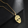 Wholesale Jewelry Hip-Hop Round Life Tree Skull 201 Stainless Steel 18K Gold Plated Hollow Out Pendant Necklace