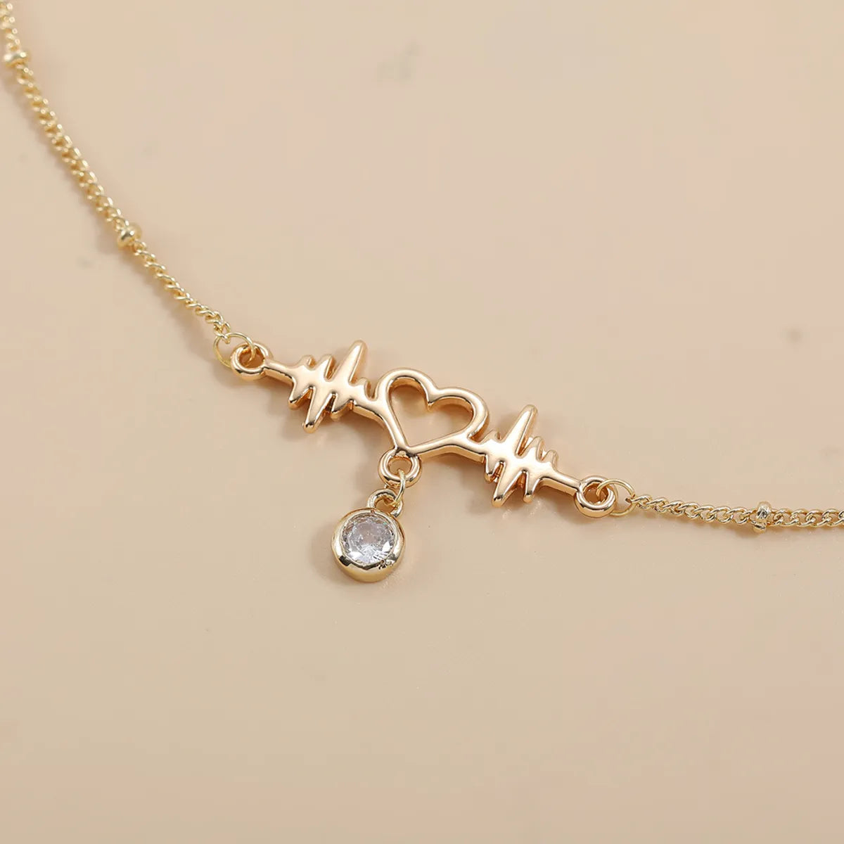 2022 New Fashion Creative Heart Ecg Pendant Titanium Steel Clavicle Chain Necklace