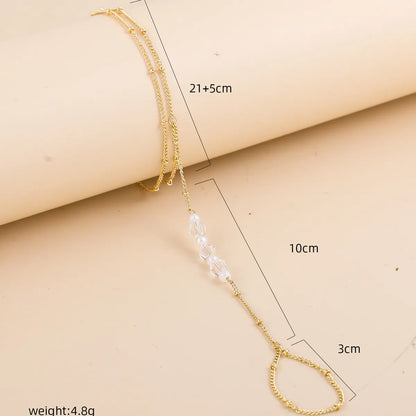 New Fashion Pearl Crystal Beaded Chain Alloy Anklet Foot Ornaments