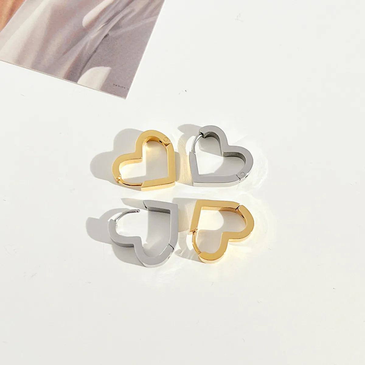 New Fashion Simple Heart-shaped Stainless Steel Earrings