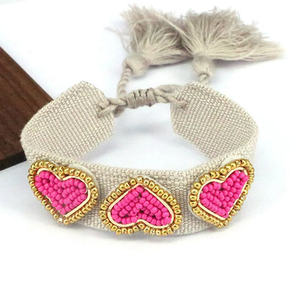 Beach Heart Shape 18k Gold Plated Seed Bead Wholesale Bracelets