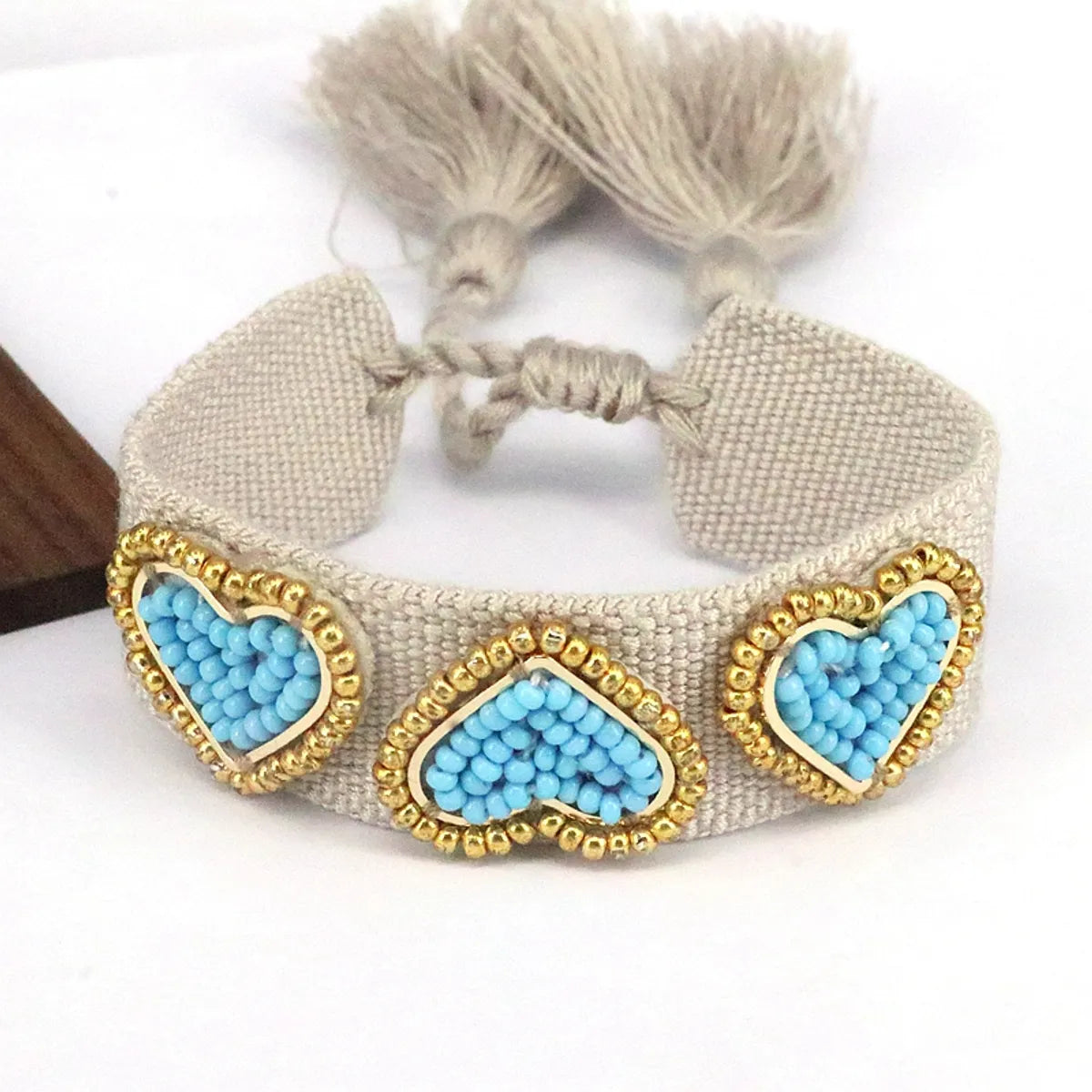 Beach Heart Shape 18k Gold Plated Seed Bead Wholesale Bracelets