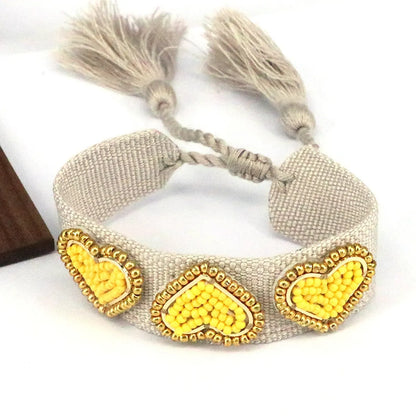 Beach Heart Shape 18k Gold Plated Seed Bead Wholesale Bracelets