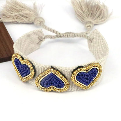 Beach Heart Shape 18k Gold Plated Seed Bead Wholesale Bracelets