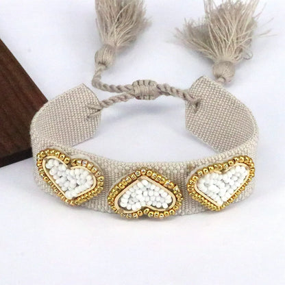 Beach Heart Shape 18k Gold Plated Seed Bead Wholesale Bracelets