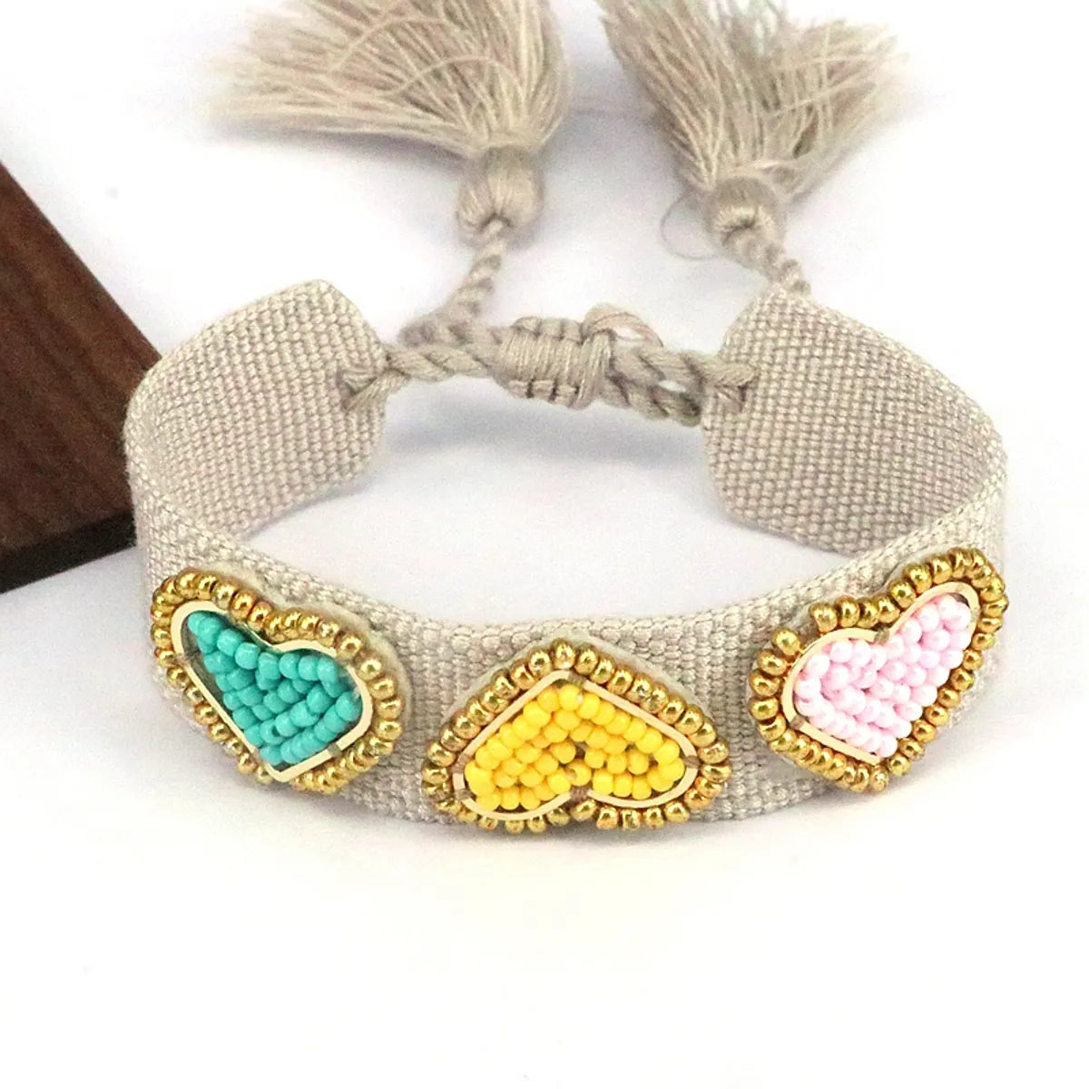 Beach Heart Shape 18k Gold Plated Seed Bead Wholesale Bracelets