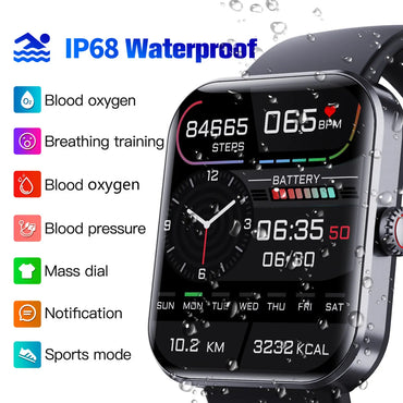 Blood Sugar Heart Rate Blood Pressure Body Temperature Detection Health Sports Waterproof Smart Watch