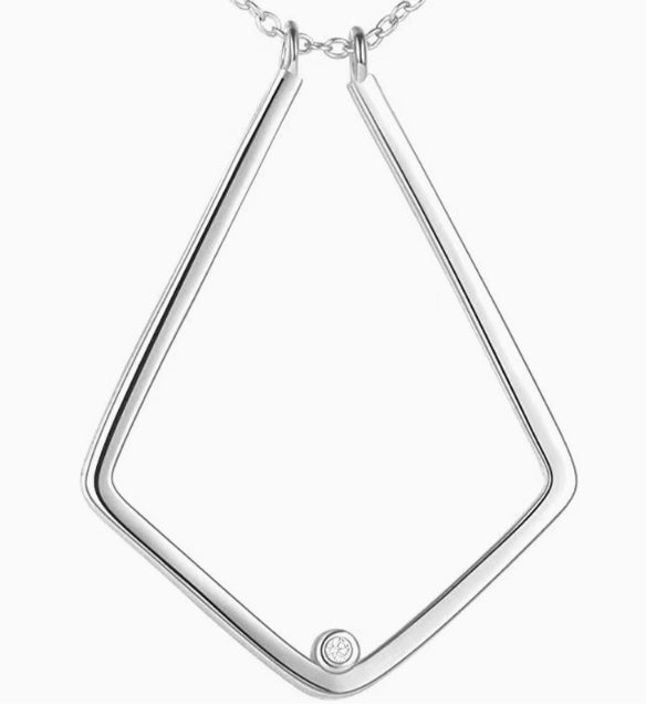 New European and American design simple V-shaped ring stand necklace for wife ring protector pendant