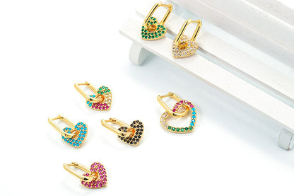 Fashion Five-pointed Star Square Lock Earrings