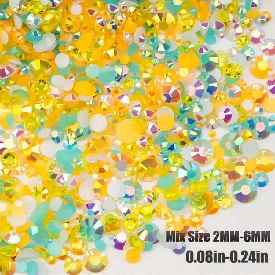 2050PCS Diameter 4mm Diameter 5mm Diameter 6 Mm Resin Rhinestone Round DIY Accessories Beads