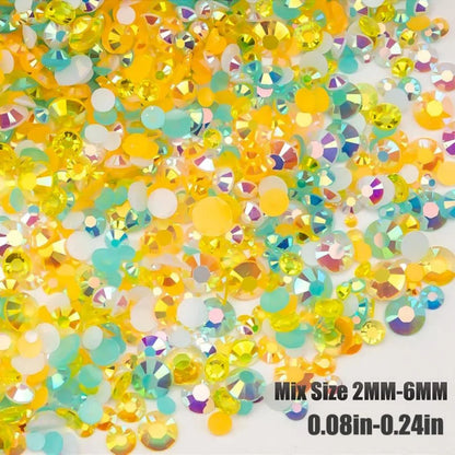 2050PCS Diameter 4mm Diameter 5mm Diameter 6 Mm Resin Rhinestone Round DIY Accessories Beads