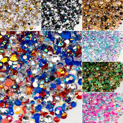 2050PCS Diameter 4mm Diameter 5mm Diameter 6 Mm Resin Rhinestone Round DIY Accessories Beads