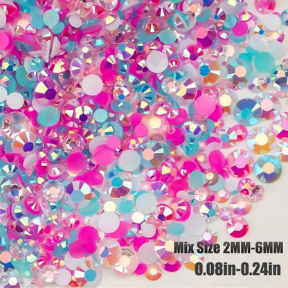 2050PCS Diameter 4mm Diameter 5mm Diameter 6 Mm Resin Rhinestone Round DIY Accessories Beads