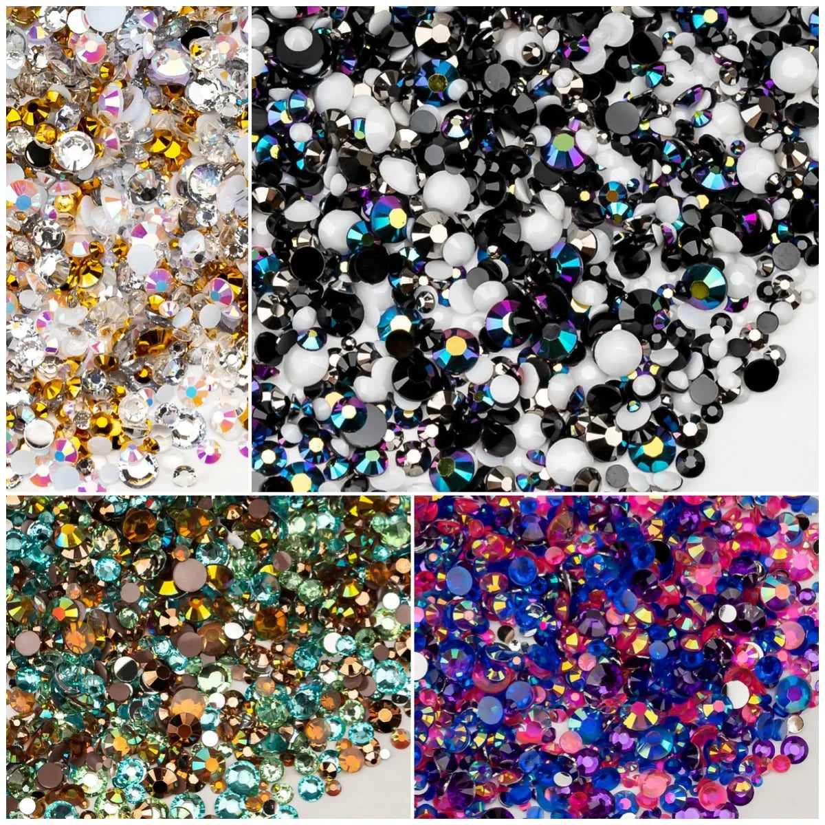 2050PCS Diameter 4mm Diameter 5mm Diameter 6 Mm Resin Rhinestone Round DIY Accessories Beads