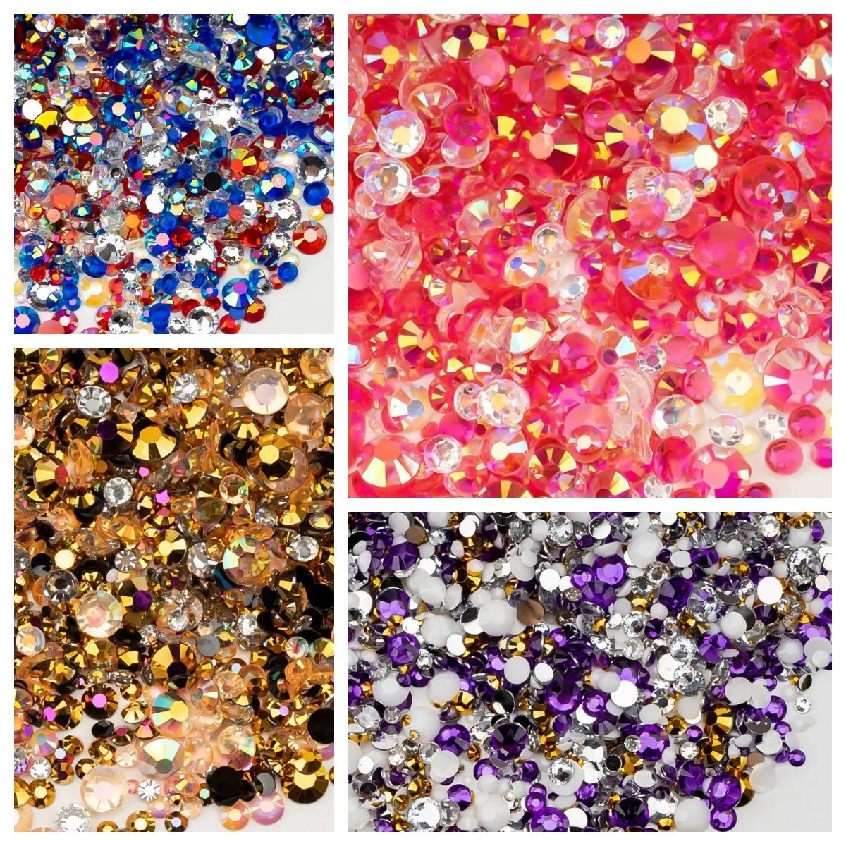 2050PCS Diameter 4mm Diameter 5mm Diameter 6 Mm Resin Rhinestone Round DIY Accessories Beads