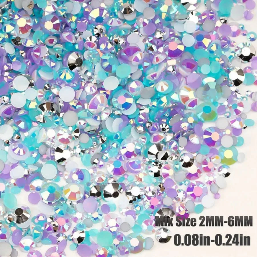 2050PCS Diameter 4mm Diameter 5mm Diameter 6 Mm Resin Rhinestone Round DIY Accessories Beads